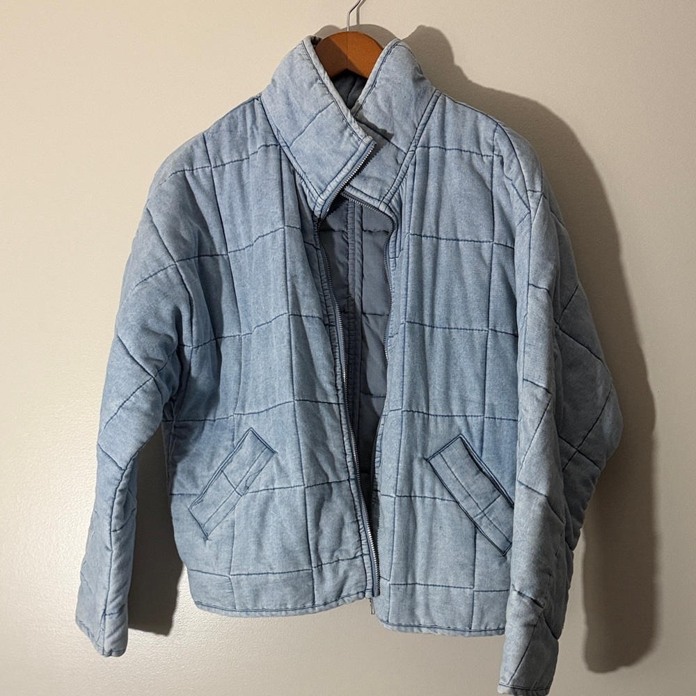 Light Blue Quilted Jacket